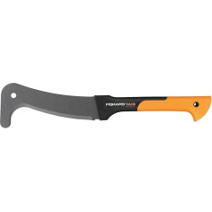 Fiskars Machete, Length: 50.5 cm, Non-Stick Coating, Hardened Steel Blade/Fibreglass-Reinforced Plastic Handle, Includes Protective Cover, Black/Orange, WoodXpert, XA3, 1003609