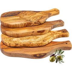 Erreke Wooden Board, Kitchen, Olive Wood Board, Wooden Chopping Board, Wooden Serving Board, Olive Wood Chopping Board, Pack of 4 Serving Board Set, Finger Food Cheese Appetizers Bread Handmade