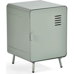 MEUBLE COSY Bedside Table with Shelves and Door, Side Tables, Living Room Cabinets, Bedside Console, Metal Sofa Table for Living Room, Bedroom, Study, Industrial Style, Light Green