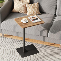 HAOHEJIA C Table Under Sofa Bed Narrow C Shape Coffee Side Table Side Tables for Living Room Bedroom Small Spaces