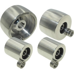 (AL4-19) CNC Machined Belt Grinder Set for Knife Sharpeners 100 mm Drive 19 mm Shaft 75 mm Track Wheel 50 mm Idler