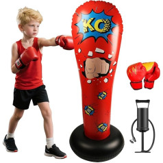 LncBoc Children's Punch Bag, 160 cm Punch Bag, Standing Children's Inflatable Punch Bag, Inflatable Freestanding Fitness Target Stand, Sports Toy, Tumbler Sandbag for Training, Karate, Taekwondo, MMA