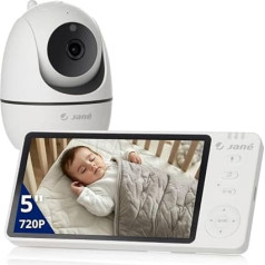 Jané Eye Pro Baby Monitor Baby Monitor with Rotating Camera, Motorized Tilt, 5