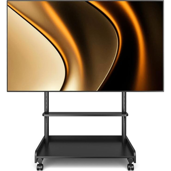TVON TV Stand Rollable TV Trolley for 40 to 86 Inch Flat & Curved TVs, Height-Adjustable TV Stand with Wheels TV Floor Stand Wood up to 68 kg Max VESA 600 x 400 mm