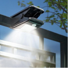 KINGCOO Solar Lights Motion Sensor for Outdoors, Portable Waterproof 72 LED Clip Solar Lights Camping Tent Light Wall Security Lights for Deck Fence Garage Hiking Garden Emergency Lighting (White)