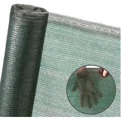 1 m, 1,5 m, 2 m, Garten-Gewächshaus, Sonnenschutz, Windschutz, Sichtschutzzaun, Abschirmung, Gerüst, Schuttnetz, Grün (2 m x 10 m)