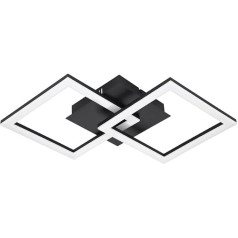 EGLO connect.z Smart Home LED Ceiling Light Paranday-Z, ZigBee, App and Voice Control, Alexa, Light Colour Adjustable (Warm White/Cool White), Dimmable, Ceiling Light, Black White, 53 x 31 cm