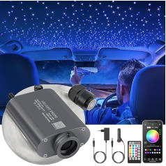SUNKENET 16 W Starry Sky Car, 150 Pieces x 0.75 mm x 2 m Starry Sky Fibre Optic RGBW Bluetooth App / Remote Control LED Fibre Optic Light for Car/Ceiling/Theatre