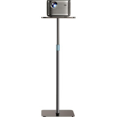 HIBORI Projector Stand Projector Mount Height Adjustable 104-160 cm - Floor Stand with Plate for Presentations, Home Cinema, Studio, Office - Load Capacity up to 6 kg