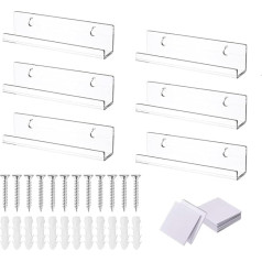 Povxlum Acrylic Vinyl Record Shelves 6 Pack Acrylic Record Rack for Display Vinyl Record Holder (7 Inch) Durable B