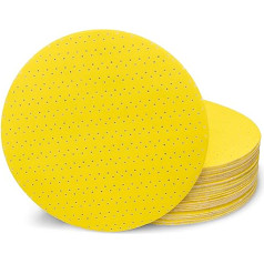 Professional Sanding Pads │ Yellow │ Pack of 25 │ Diameter 225 mm │ Each 5 x Grain 60/80/120/180/220 │ for Long Neck Sanders │ Self-Adhesive │ Sanding Sheets │ Sandpaper │ Sanding Pads │ by