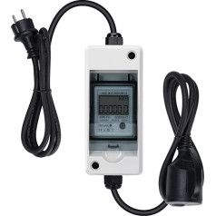 Mobile Digital Electricity Meter, briidea 230 V, The Mobile Outdoor KWH Meter with IP65 Waterproof, Rubber Hose Cable, Portable for Motorhomes, Electric Vehicles, Households, etc., HDB-01DE