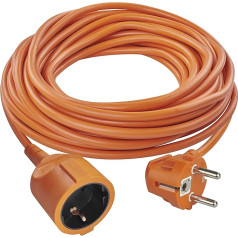 EMOS - IP20 extension cable 25m - 1 Schuko socket - 230 V, 16 A, 3680 W - high-quality PVC insulation - H05VV-F3G 1.5 mm² - increased touch protection - for indoor use - orange