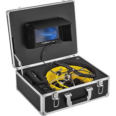 VEVOR Duct Inspection Camera 20 m, Pipe Camera Inspection IP68, Drain Pipe, Waterproof Industrial Endoscope Endoscope Inspection System, Snake Camera, 9 Inch LCD Monitor, 12 LED Night Vision with