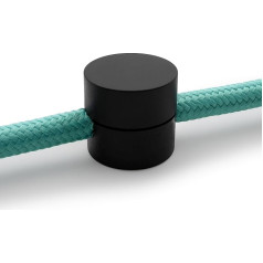 AMARCORDS 5 Ceiling Pins for Lamps and Suspensions Wall Hooks with Cable Gland and Visible Cable Adjustment – Decentralisation of Electrical Cables BLACK