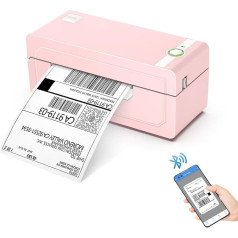 JADENS Bluetooth Thermal Label Printer 4x6, Pink Wireless Shipping Label Printer for Small Business & Packages, Compatible with iOS, Android, Mac, Windows, Amazon, Etsy, Ebay, Shopify