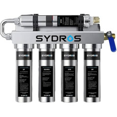 Sydros Optimus 5-Stage Water Filter Removes Limescale, Microplastics, PFAS & Chlorine, Filters 500+ Pollutants - High Performance Inline Filter for Crystal Clear Drinking Water in Kitchen & Office