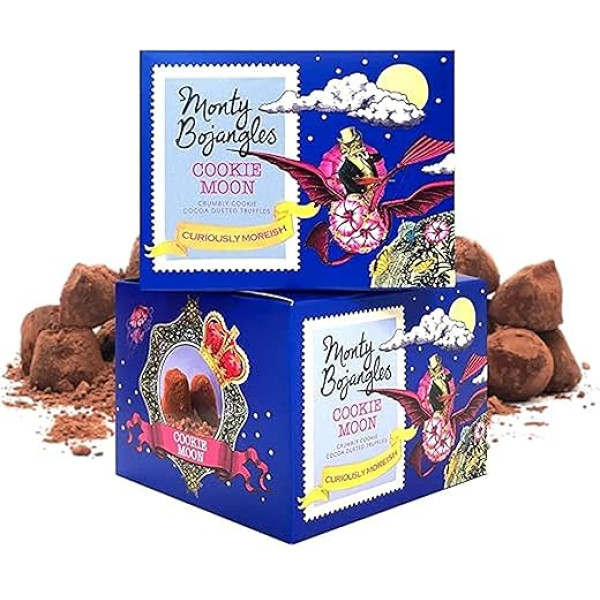Monty Bojangles Cookie Moon Cocoa Dusted Tartufo Chocolates, 2 x 150 g, Chocolate Gift Set, Chocolate Truffles with Chocolate Chips, Award Winning Luxury Chocolates Gift