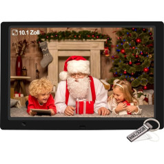 Digital Picture Frame, 10.1 Inch Photo Frame with 32 GB USB Stick, Motion Sensor, 1920 x 1080 IPS Screen, Calendar, Timer Switch, Photo/Video/Music Player, Electronic Picture Frame, Wall Mountable