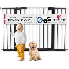 Baby Dan 60114 Charm Premier TÜV/GS Tested Safety Gate, Stair Gate Pinch including Extension Black