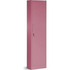 Jan Nowak Filing Cabinet Office Cabinet Metal Cabinet Storage Cabinet 4 Shelves Double Door Powder Coating Metal 185 cm x 45 cm x 40 cm (Pink)