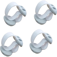Coralpearl Cable Clips, Cable Clamp, Desk, Non-Adhesive, Cable Holder, Cable Clamps, Table Edge, Weighted, Silicone Wire Cord, Cable Attachment Holder for PC, Mobile Phone, Charging Cable (4 White)