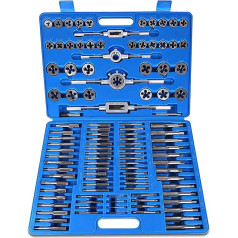 110-Piece Tap Set M2-M18, Thread Cutter Thread Set Professional HSS High-Hardened Hand Tap & Die with Tool Holder and Tool Box