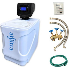 ALFILTRA Pura 24 Softening System with Connection Set 1 Inch | Descaler with Bypass for up to 3 People Household | Volume Controlled, Economy Salting & Limescale Protection for Soft Water