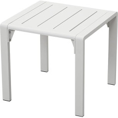 LANOX Outdoor Coffee Table 44 x 44 x 41 cm Aluminium Weatherproof Table for Garden Balcony Patio White