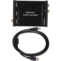 USB Audio Sound Card, GV-023 USB DAC Audio Converter with Coaxial/Optical/Stereo Output USB Sound Card Adapter Digital to Analog