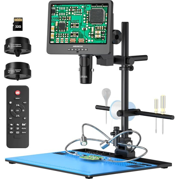 Andonstar AD249S-Max Digital Microscope with 3 Lenses with Max Stand