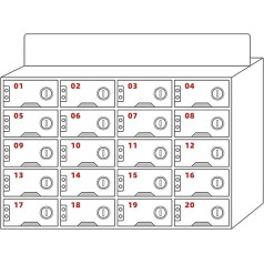 SZKTHD Handy-Aufbewahrungsschrank Mit 12/15/20/25/30/40/50 Fächern Sichere Telefon-Aufbewahrungsbox Geeignet Für Schulen Büros Konferenzräume(20)