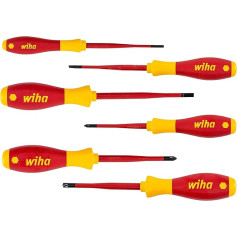 Wiha 3201 SoftFinish electric slimFix Schlitz / Phillips / Pozidriv Xeno Flat Screwdriver Set, 6 Pieces