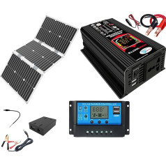 6000W Solar Panel Kit with 60W Monocrystal Panel and Double Charge Controller for Home and RV Emergency Power Supply (110V)