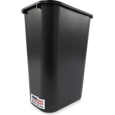 Rubbermaid FG295700BLA Rectangular Wastebasket, 39 L, Black (Pack of 12)