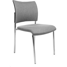 Topstar Visit 10 Visitor Chair Conference Chair Upholstery (Set of 2) Stackable Fabric Light Grey