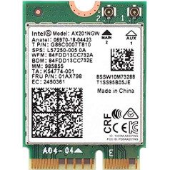 MQUPIN Wireless Network Card Dual Band AX201NGW 2.4 Gbps 802.11ax Wireless Intel AX201 WiFi Card Bluetooth 5.0 for Windows 10, 64-Bit, Google Chrome OS, Linux (5.2 Kernel System Top)