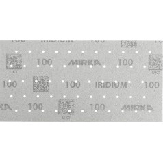 Mirka Iridium Premium Sandpaper 115 x 230 mm Velcro 55-Hole Grain 100 Pack of 50 / for Sanding Paint, Spatula, Primer, Wood, Steel, Mineral Materials, Plastic