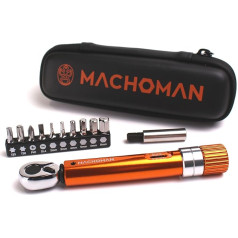 MACHOMAN 1/4 Inch Dr. Pocket Torque Wrench 2-14 Nm, Bicycle Accessories with 10 Bit Set and Magnetic Bit Holder, Adapter for Bicycle, Mountain Bike (TQW210SB)