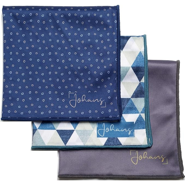 Johans® XXL Microfibre Cloth for Cleaning Smartphones, Tablets, Glasses, Displays, Cameras, Display/Glasses Cleaning Cloth, Cleaning Cloth, Optician Quality, 30 x 30 cm (Bundle of 3: Classics)