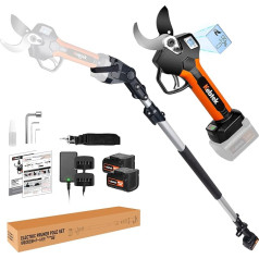 Kebtek Professional Electric Pruning Shears 40 mm Pole Set, 18 V, 2 Pack 2 Ah Lithium Batteries
