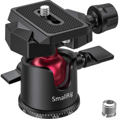 SMALLRIG Panorama Ball Head Tripod Head 360° Rotatable Tripod Head with Quick Release Plate 1/4 Inch Screw for Tripod, Monopod, Cameras, DSLR - BUT2665