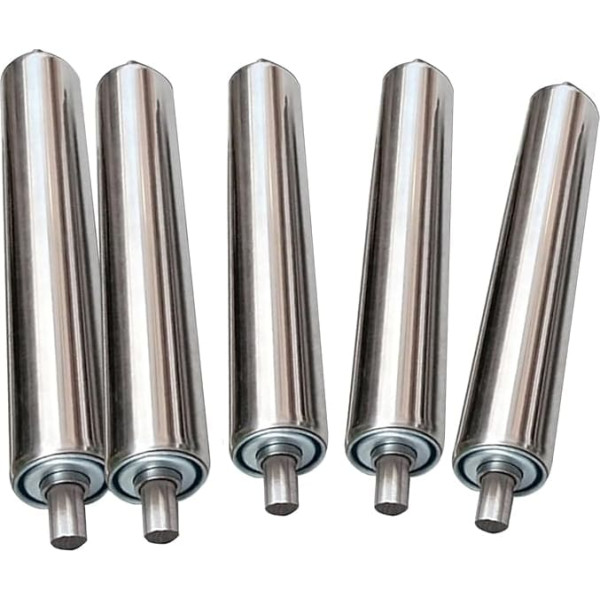 38mm Stainless Steel Conveyor Belt Roller Kit 9 Pieces Industrial Replacement Roller for Fence Mowers and DIY Projects, Heavy Duty Length 450mm
