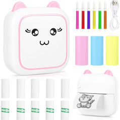 Comius Sharp Mini Printer for Smartphone, Bluetooth Thermal Printer, Smartphone Printer, Mobile Phone Printer with Label Printing Paper, Coloured Paper, Pens, Portable Pocket Printer for Android, iOS