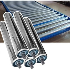 Förderbandtragrollen förderband 5 Stück Ersatz-Förderbandrollen, 2,4 Zoll, 2 Zoll, 1,5 Zoll, 1,3 Zoll und 1 Zoll Durchmesser/langlebige Edelstahlrollen für Rollenständer, Holzbearbeitung, NI