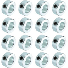 sourcing map 16-teiliges Set Schraubenmanschetten, 1,4 cm Bohrung, Karbonstahl, Schaftmanschetten, 2,5 cm Außendurchmesser, 1,1 cm Breite, Schlossachsenmanschette für Linearstangenwellenführung