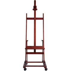 CONGRUI Easel Multifunction Studio Artist Wooden Floor Portable Adjustable Sketch Easel with Tilt and Castors - Brown