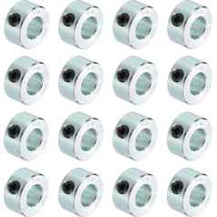 sourcing map 16-teiliges Set Schraubenmanschetten, 7/16 Zoll Bohrung, Karbonstahl, Schaftmanschetten, 2,2 cm Außendurchmesser, 1,1 cm Breite, Schloss-Achsenmanschette für Linearstangenwellenführung