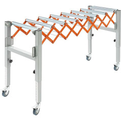 Fridgestea Ausziehbar Rollenförderer 50 Kg Tragkraft mit 4 Universal-Bremsen Räder, Boden Stehend Tragbar Förderband Tisch Verstellbar, Rollbock für Montagelinien-Transport/Leichte Fördergüter -Orange
