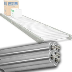ZIUSFAC 5 Stück Edelstahlrohr Schwerkraftrolle Förderband Tragrollen Förderband Ersatzrollen Langlebige Förderbandrolle Für Industrie Einsatz, 200mm 300mm 400mm 500mm 600mm 700mm Lange(Dia 60MM/2.4'',